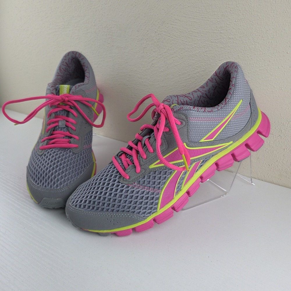 Reebok SmoothFlex Ride 3.0 Running Shoes Gray/Pink Low Top Lace Up Women's Sz 11